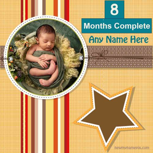 Baby Girl / Boy 8 (Eight) Months Celebration Images Create Frame Template